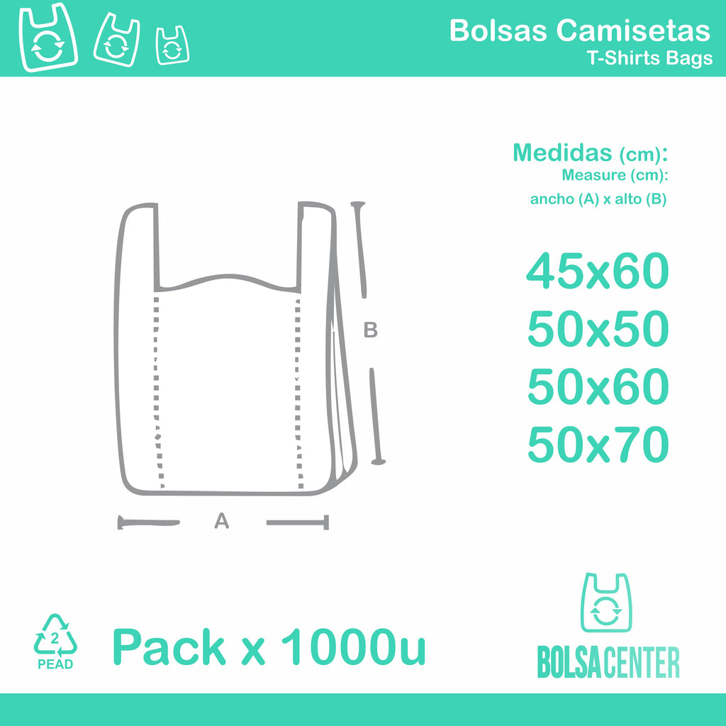 Pack de bolsas camisetas M x 1000u