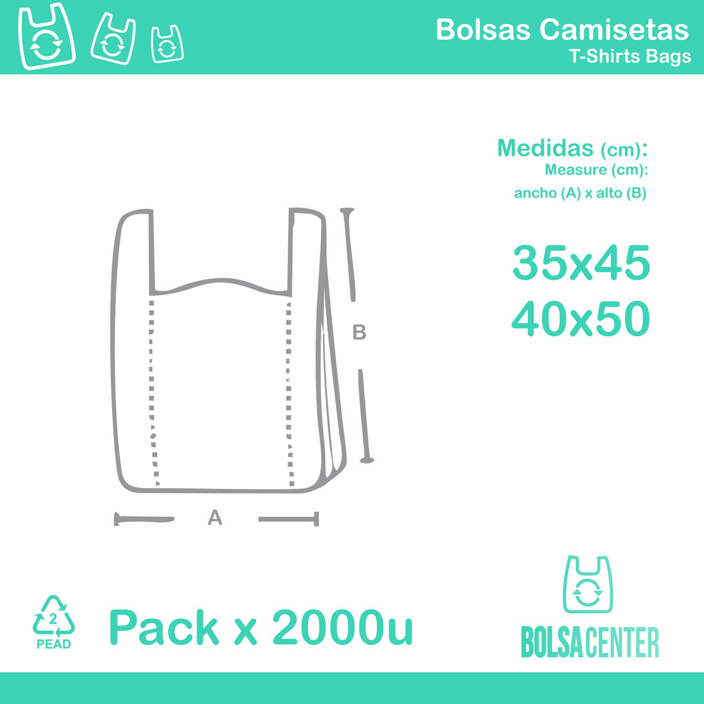 Pack de bolsas camisetas S x 2000u