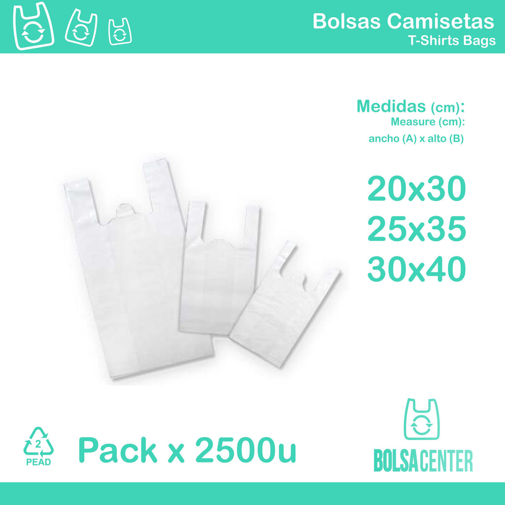 Pack de bolsas camisetas XS x 2500u