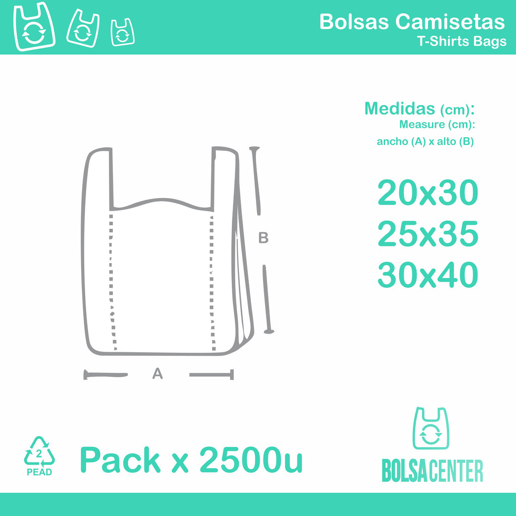 Pack de bolsas camisetas XS x 2500u