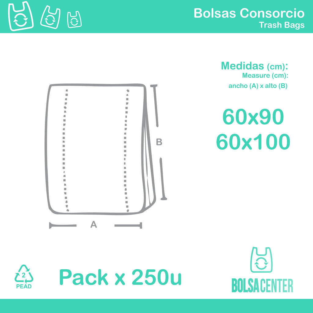 Pack de bolsas consorcio L x 250u