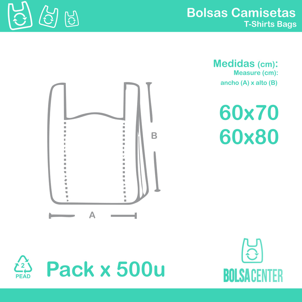 Pack de bolsas camisetas L x 500u