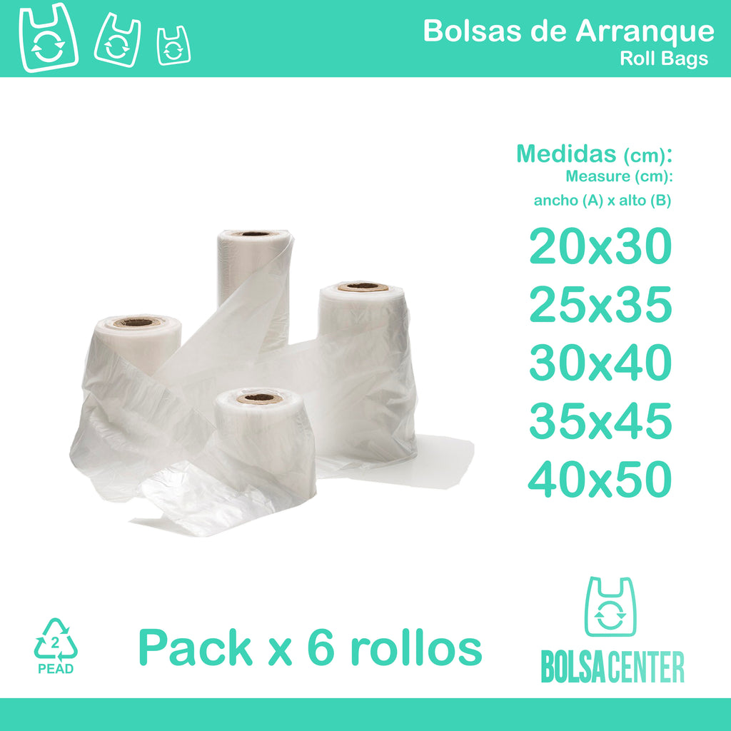 Pack de rollos de arranque cristal x 6u de 1.5Kg. c/u