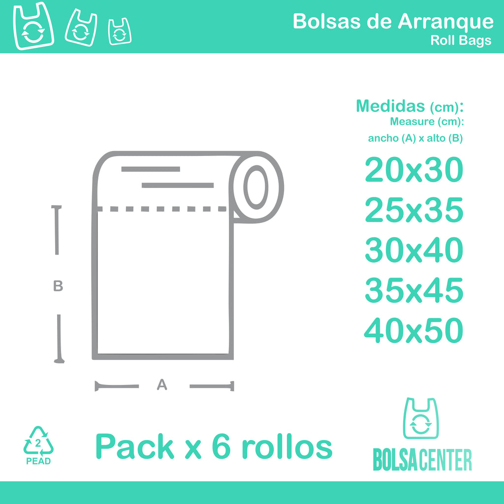 Pack de rollos de arranque cristal x 6u de 1.5Kg. c/u
